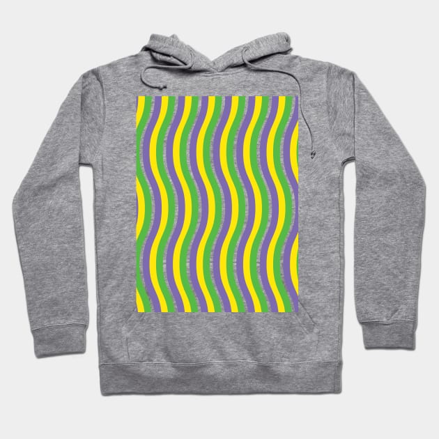 Purple Gold Green Waves Hoodie by PSCSCo